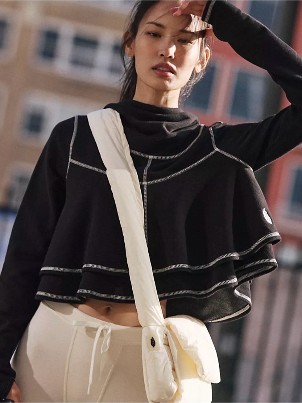 Free People First Place Pullover. NWT. Black